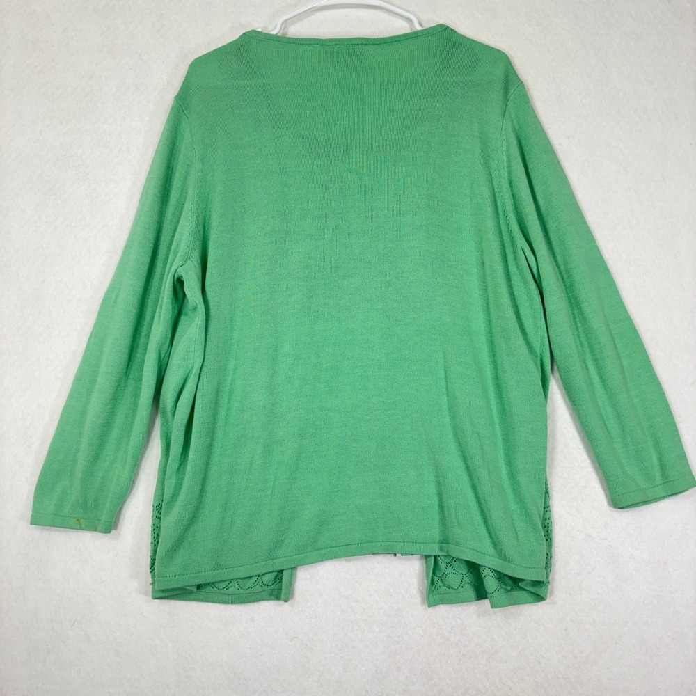 Alfred Dunner‎ Embellished Cardigan XL Layered Inset Classic Lightweight Sweater - Picture 3 of 8
